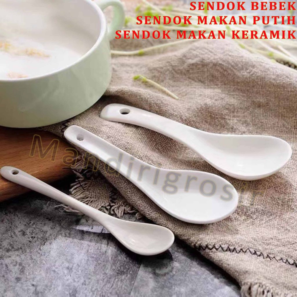 Sendok Makan Keramik Putih * Sendok Bebek * Sendok Makan Serbaguna * MS 48