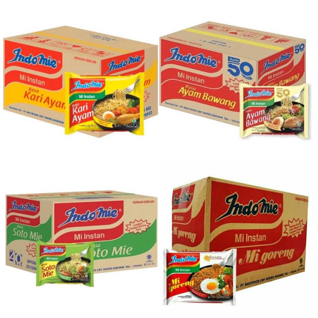 

(1 KARTON) INDOMIE / Indomie Kari Ayam / Indomie Goreng Isi 40 pcs