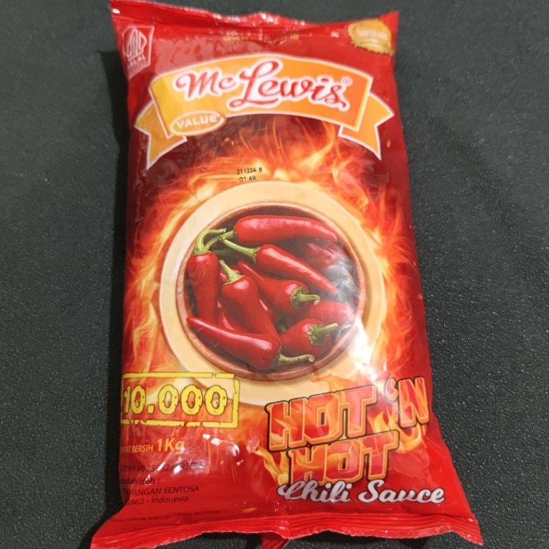 

MCLEWIS Chilu Sauce HOT n HOT saus saos sambal mc lewis 1kg sachet