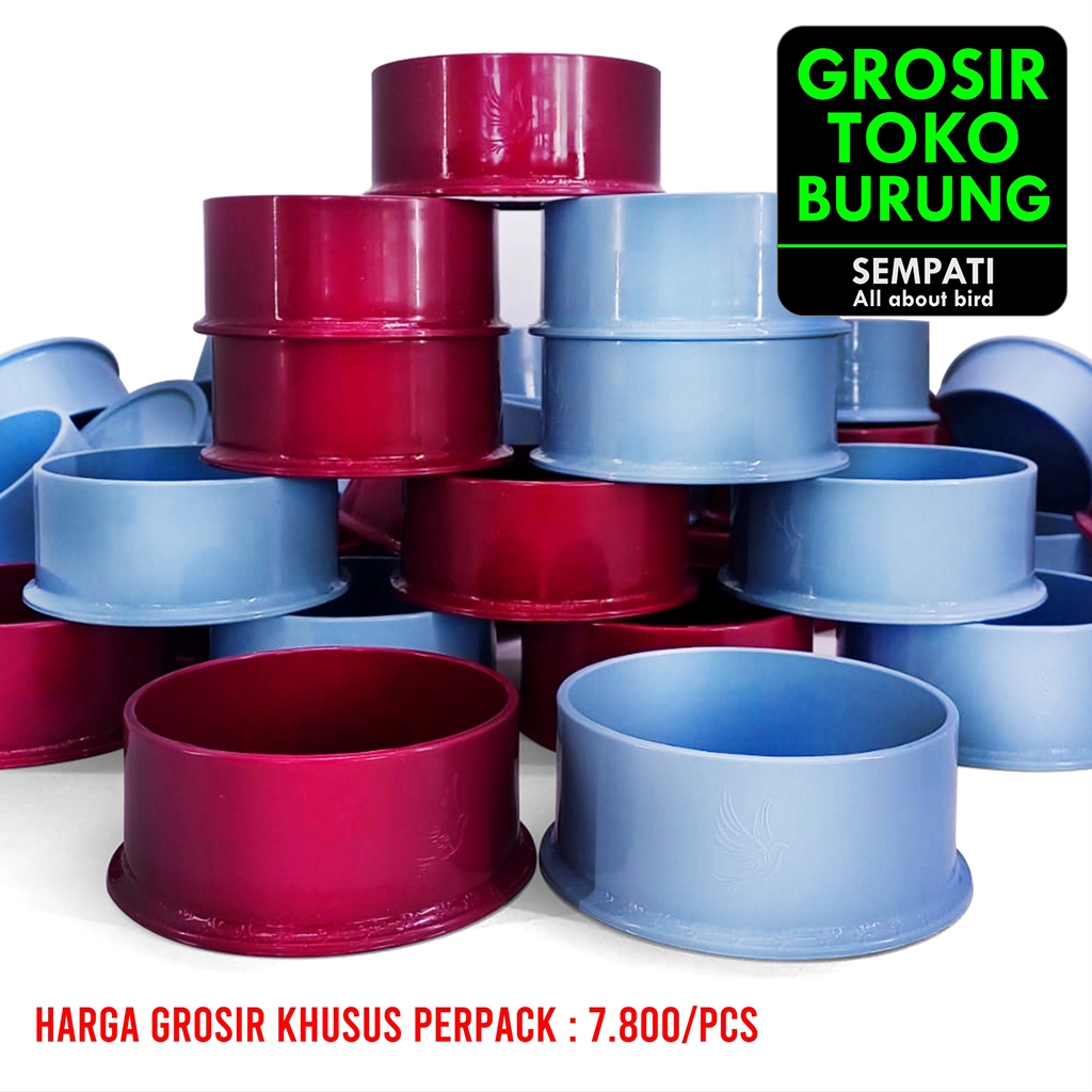 WRT SEMPATI GROSIR Tm Cepuk Emboss Ukir Meati Isi 20 Pcs Tm Meati Wadah Tempat Makan Minum Burung