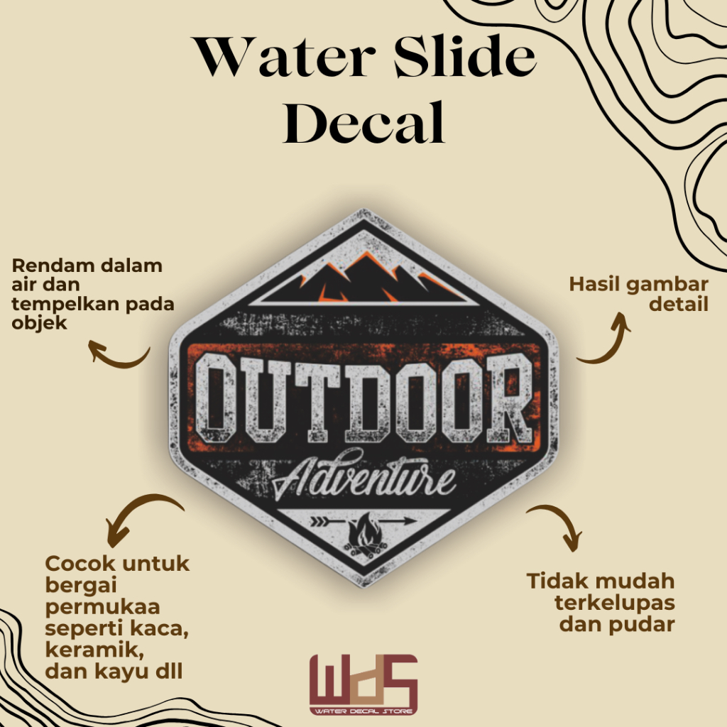 

WATER SLIDE DECAL ADVENTURE / DECAL AIR / STIKER AIR / MERCHANDISE
