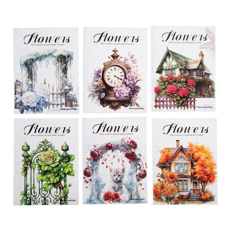 

(2CC) sticker transparan taman bunga kucing flowers series journaling