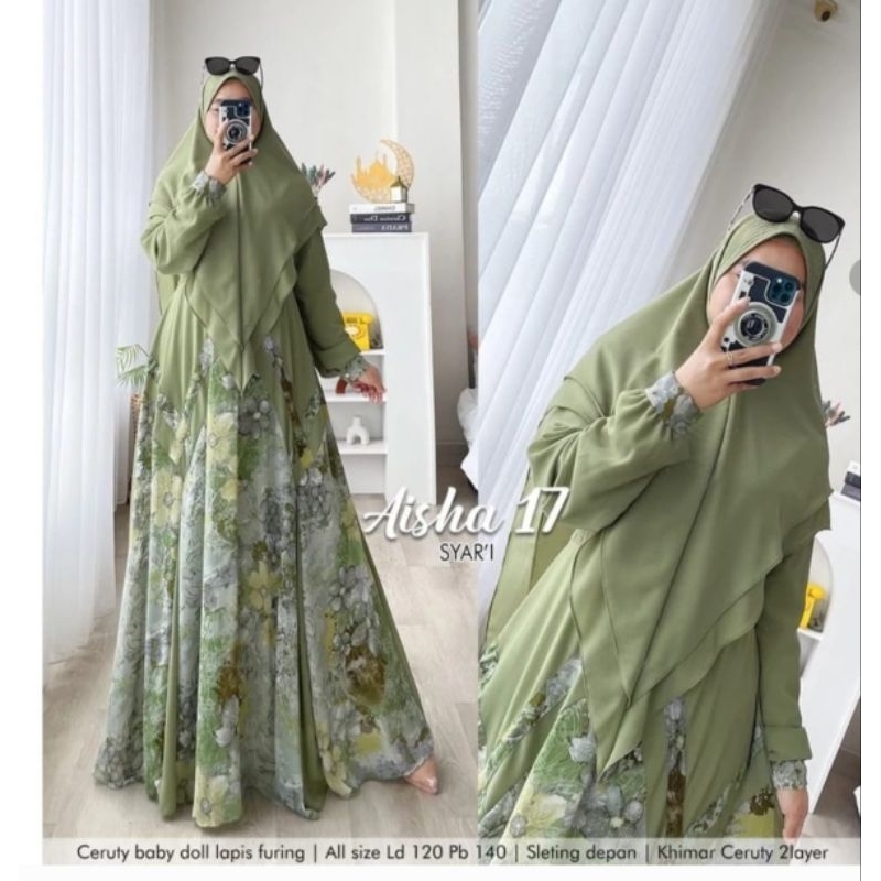 gamis syari aisha 17 syari setelan syari gamis wanita muslim