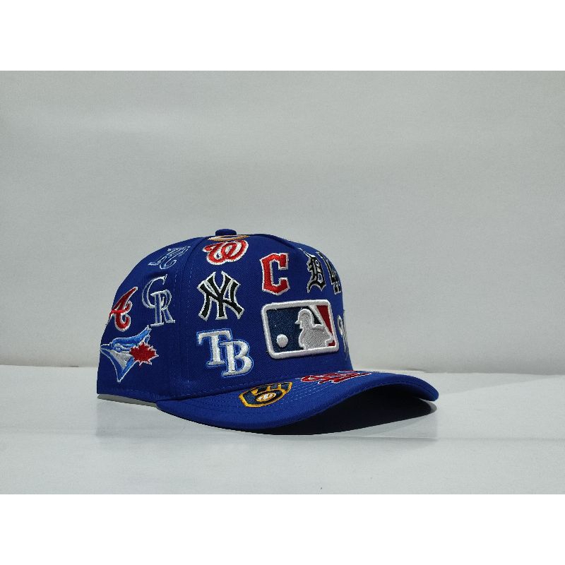 MLB Full Bordir Bahan Biru Topi Premium.