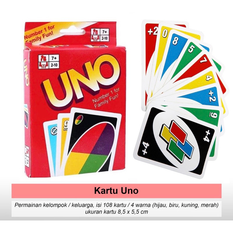 Permainan Kartu Board Game - Kartu Permainan Populer - Merah Polos / MAINAN ANAK KARTU LUNO POLOS MU