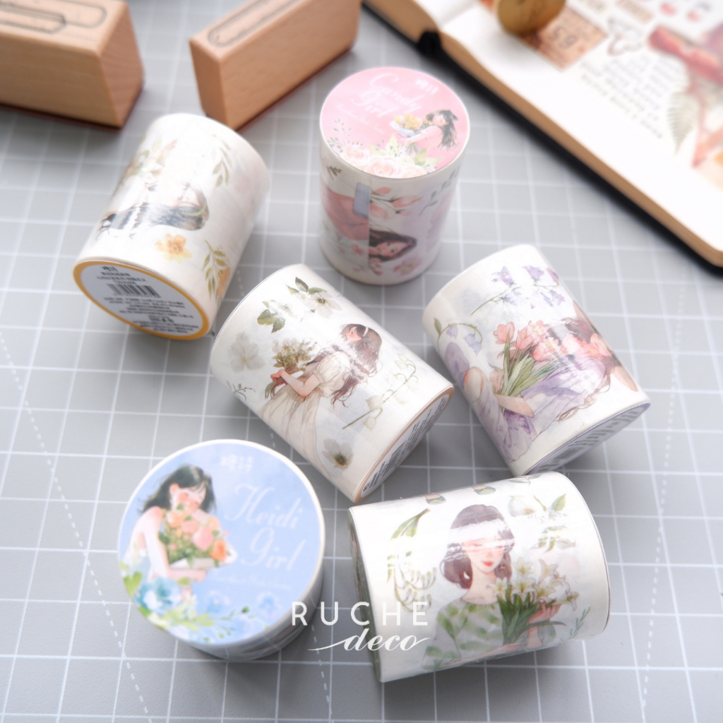 

RUCHE DECO - Adhesive Washi Tape - HEARTBEAT GIRL - Decorative Tape