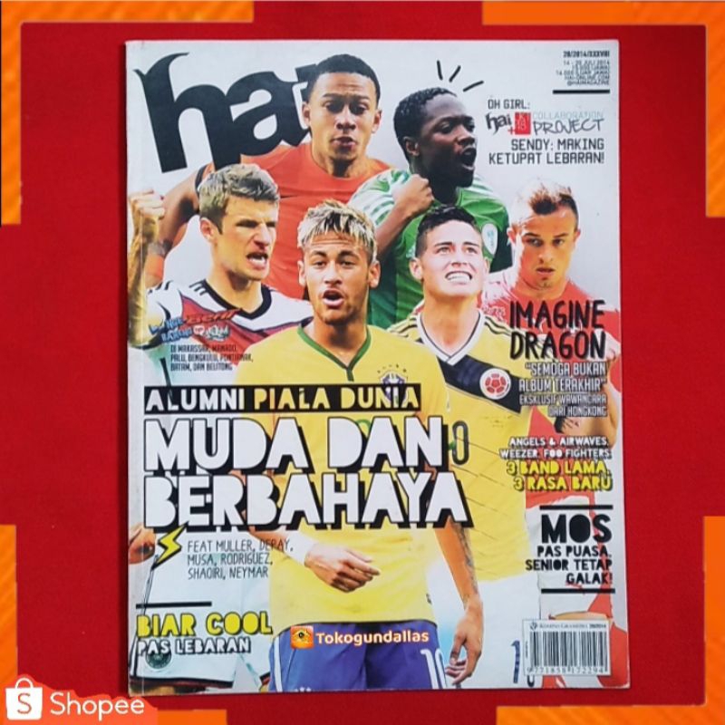 Majalah Hai Tahun 2014 / Cover Bintang Sepak Bola Dunia / Piala dunia / Artikel Oh Girl Sendy Jkt 48