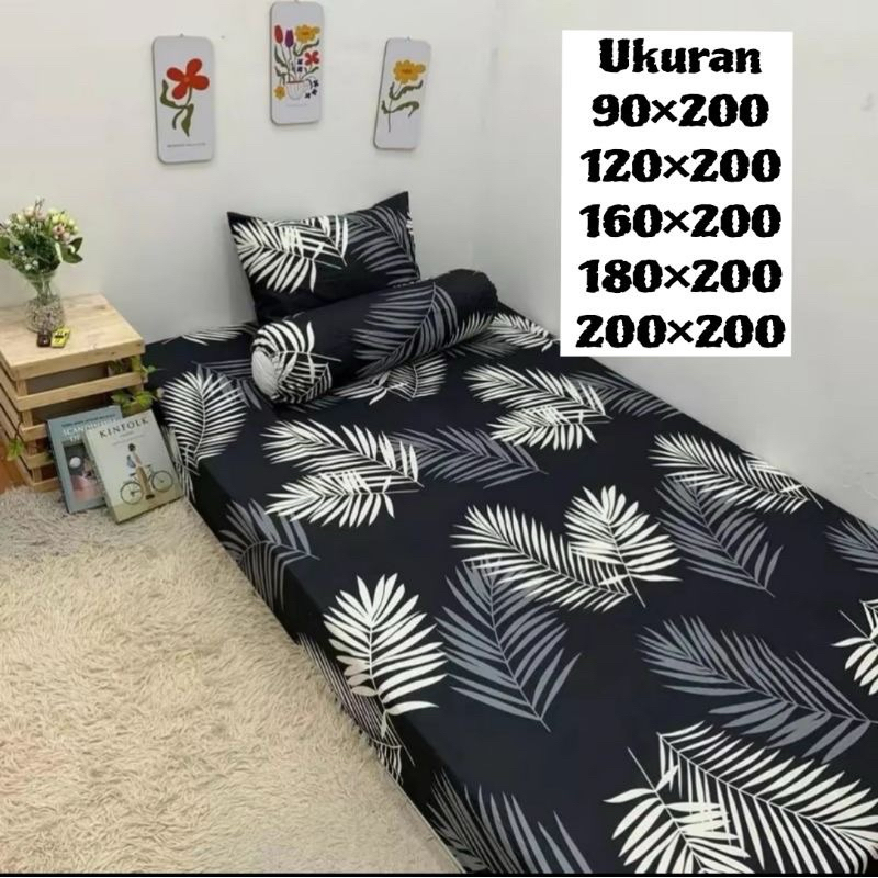 SPREI MOTIF BLACK PALM / SPREI MOTIF KEMBANG / SPREI MOTIF DAUN PALM / SPREI DAUN