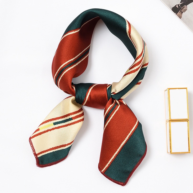 Terbaru 5x5 cm syal persegi kecil wanita syal sutra Korea Fashion syal kecil dekoratif mode syal kec