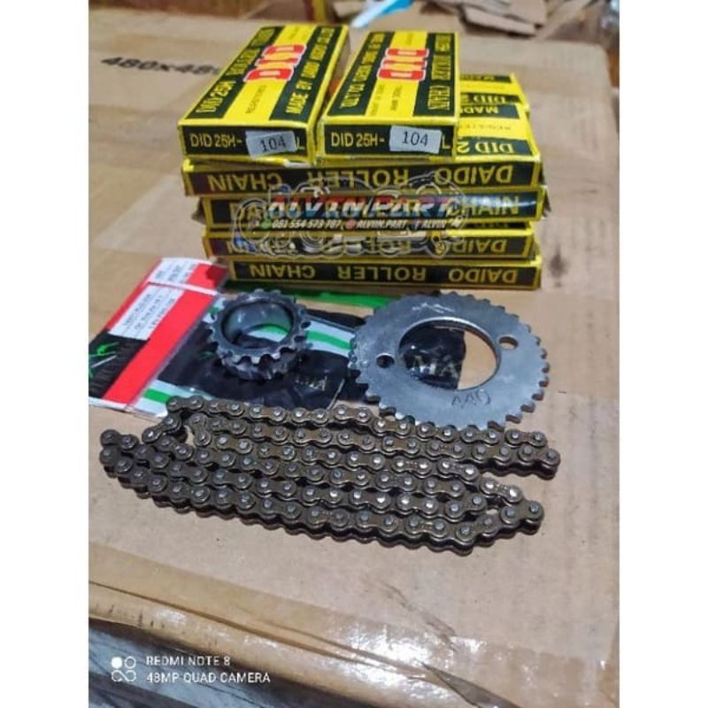 GER GIGIK TAMING ATAS BAWAH FUKUYAMA 32T 16T RANTAI RANTE KAMPRAT KETENG 98L 100L 102L 104L MATA KAM