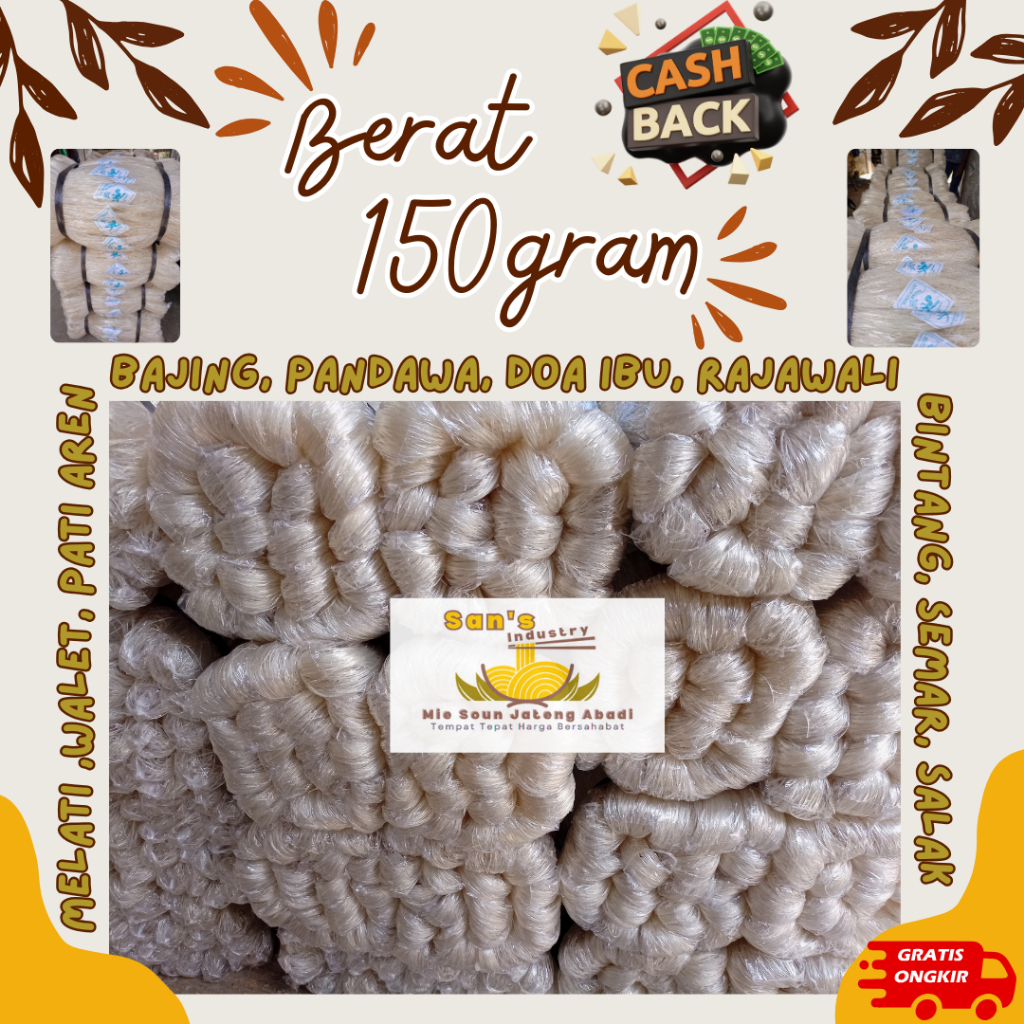 

sohun bakmi soon klaten soun berat 150 gram, 1 pcs