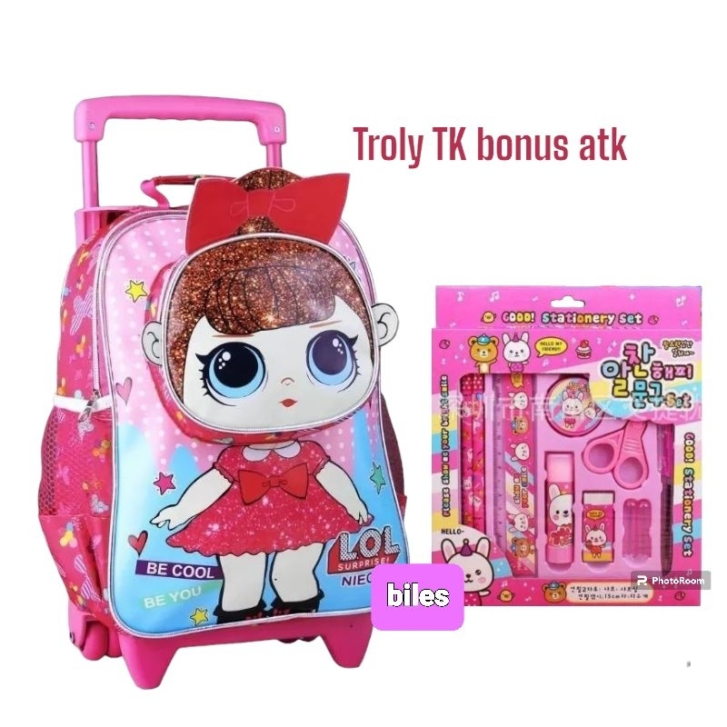 Tas troly anak karakter lol - karakter pony / unicorn - Tas dorong anak Tk - tas anak perempuan TK