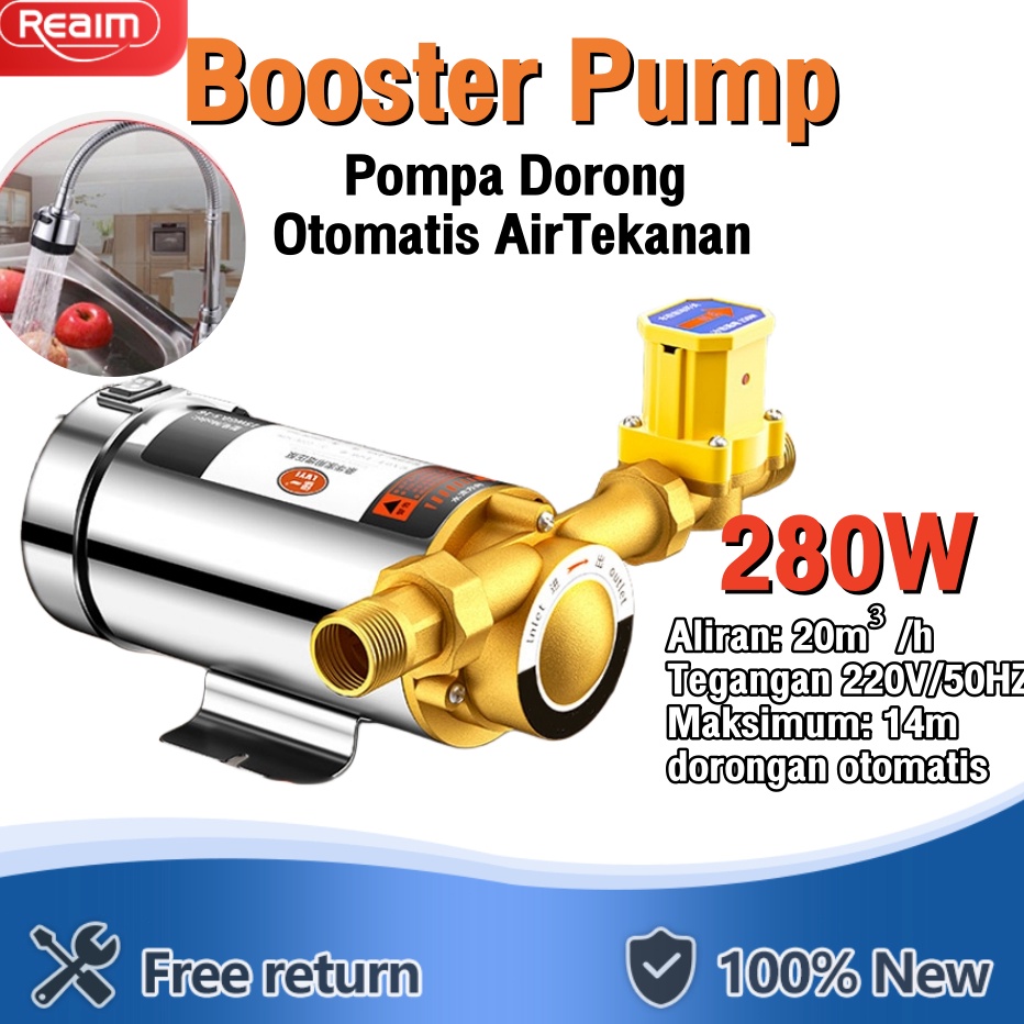 Terbaru 28 Watt Pompa Pendorong Tekanan Pompa Booster Otomatis Air Shower Water Heater Booster Pompa