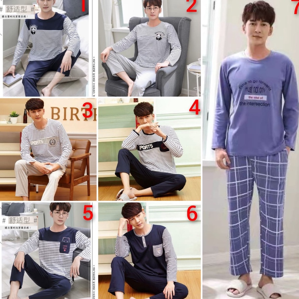 Telah Hadir SETELAN SETCEL ONE SET PIYAMA BAJU TIDUR PRIA DEWASA PP KAOS TIDUR IMPORT PREMIUM LENGAN
