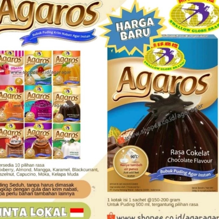 

SALE AGAROS Tepung Puding Instan Rasa Premium by Swallow Globe
