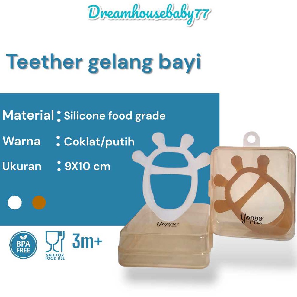 ART C57G Yoppo Baby  Teether Gelang Jerapah  Case  Mainan Gigitan Bayi BPA Free