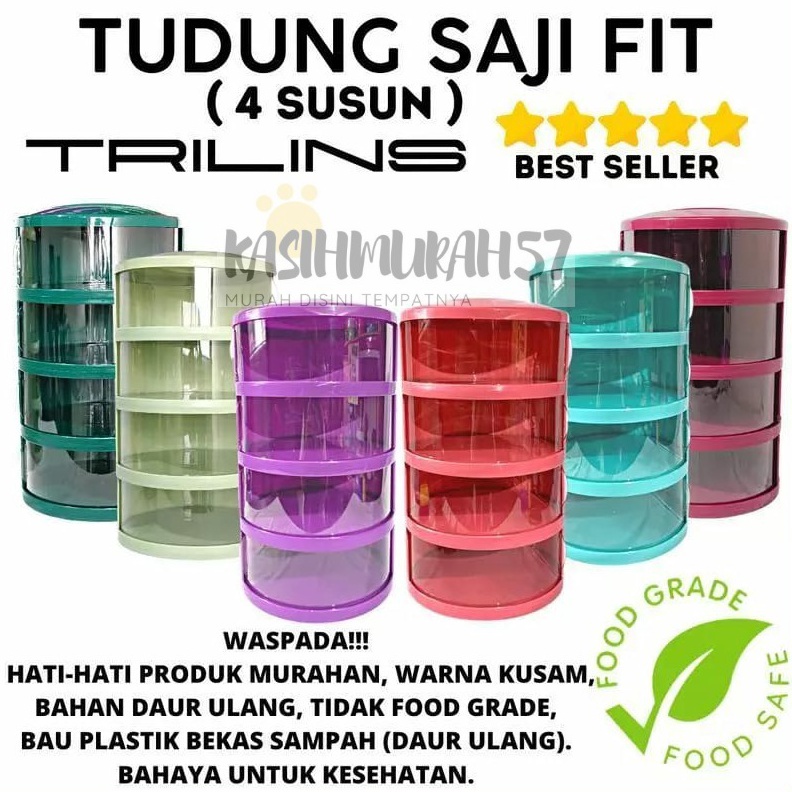 Terkini Grosir TUDUNG SAJI FIT TRILINS BELUM RAKIT TUDUNG SAJI SUSUN 4 LEBIH TEBAL FOOD GRADE COVER 