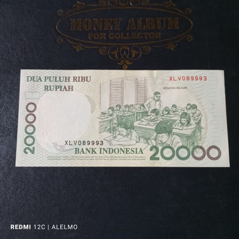seri x uang kertas 20000 kihajar tahun 1998 imp 1998 seperti baru gres asli XLV089993
