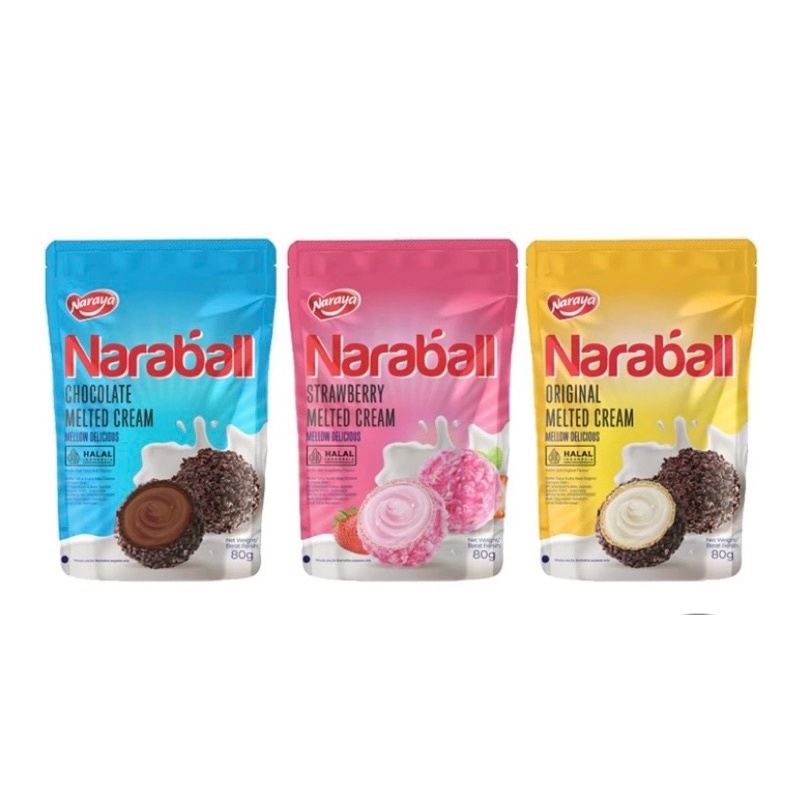 

Naraya Naraball 80g Wafer Salut Cookies Rasa Coklat Vanilla Strawbery