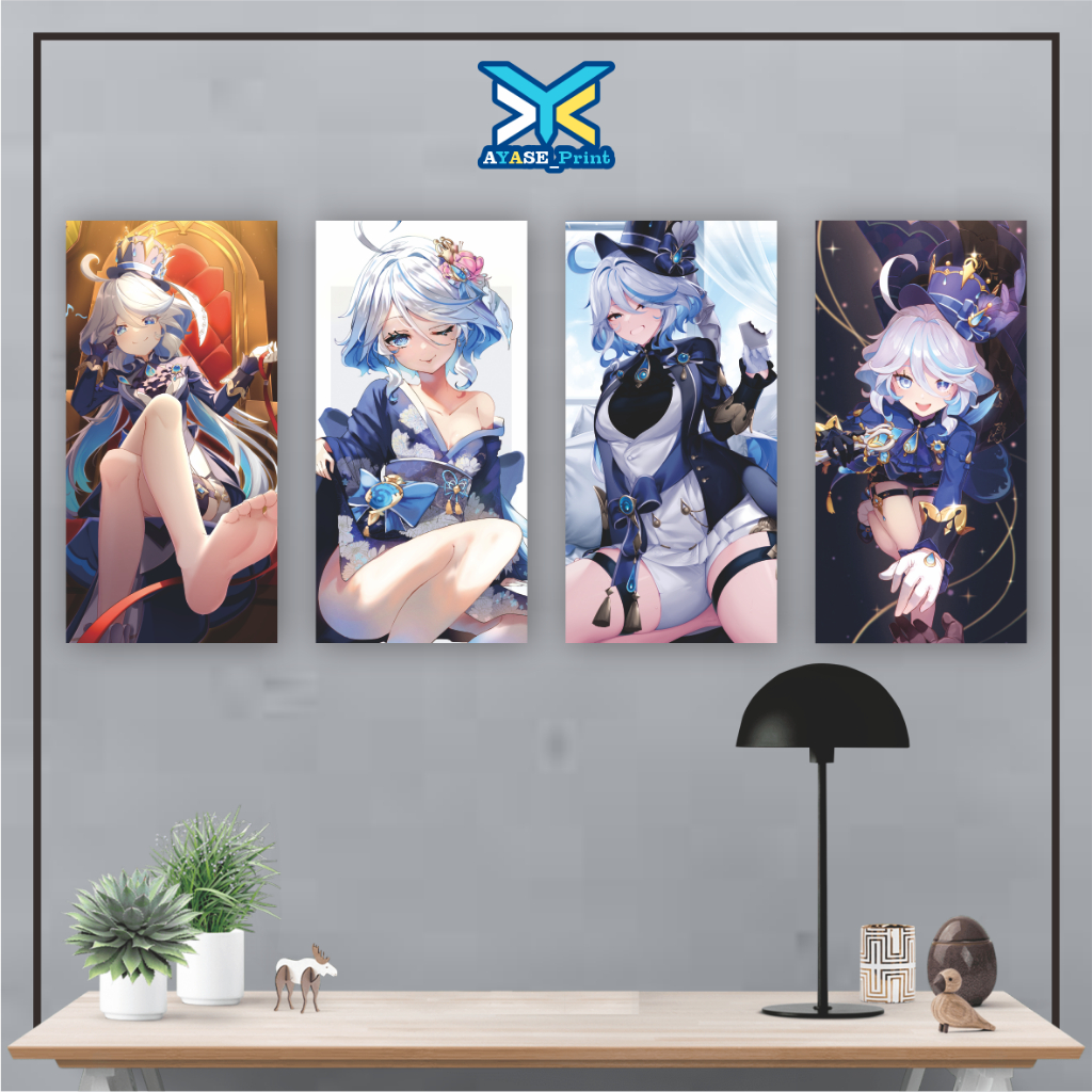 Wall Decor FURINA B GENSHIN IMPACT Pajangan Poster Kayu Hiasan Dinding Kamar Tidur Wallpaper Anime 1