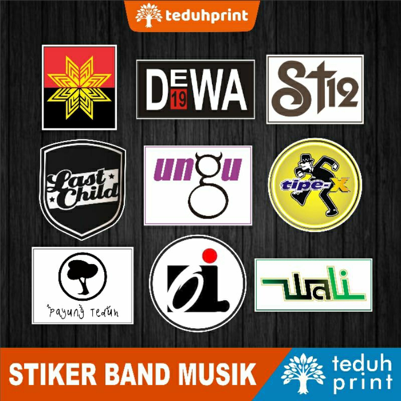 Stiker Band Indonesia Dewa ST12 Lastchild Ungu Tipe-X Iwan Fals Wali Payung Teduh