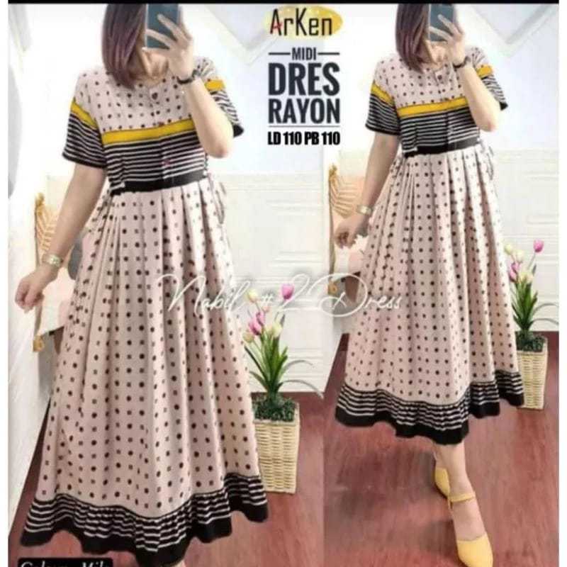 Daster Chibi Arken Midi Dress Rayon Busui
