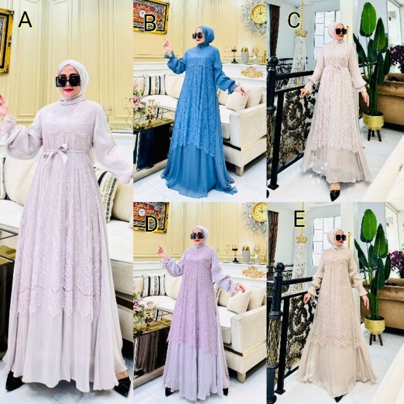 Sienna  dress set hijab pasmina by Arsya Kayla