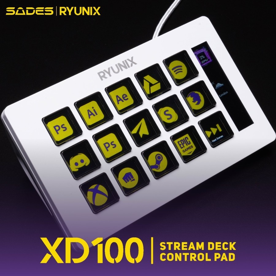 Sades Ryunix XD100 Stream Deck Control Pad