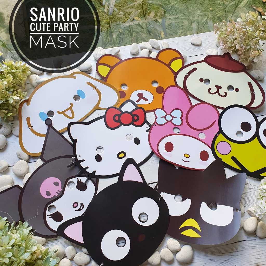 Sanrio Topeng Pesta Mask Birthday Aksesoris Ulang Tahun Props Perlengkapan Hello Kitty Cinnamonroll 