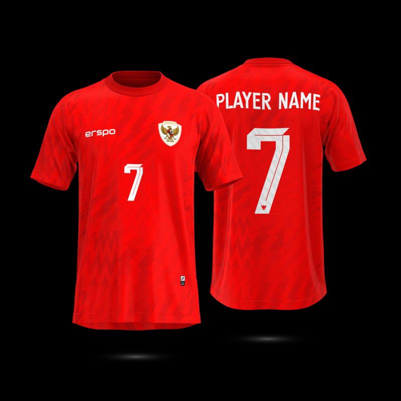ERSPO Jersey Resmi Timnas Merah Original Supporter (Jersey + Free Custom Nameset)