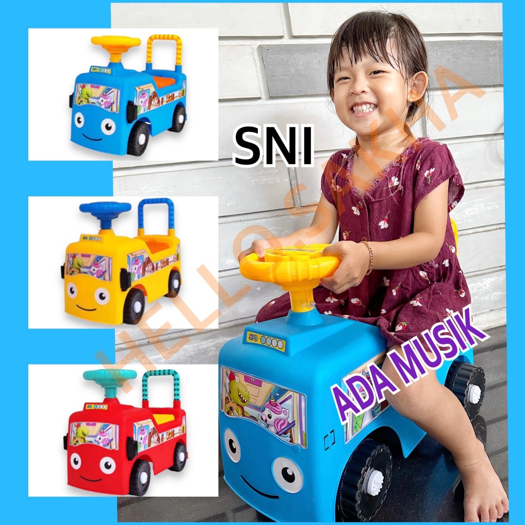 MAINAN SHP 570 AYO BUS BISA DINAIKI UKURAN BESAR GEDE ADA MUSIK LAGU LAMPU LIGHT MUSIC JUMBO BONUS E