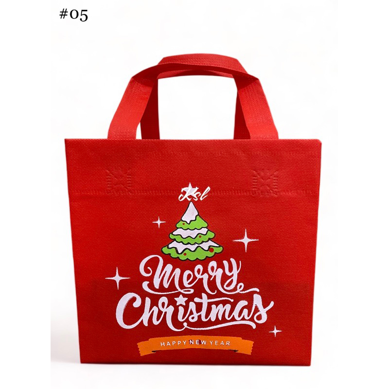

Tas Spunbond / Tas Kain Belanja / Goodie Bag BOXBAG KOTAK ( kotak nasi / kue ) NATAL 20, 22, 24, 26, 28