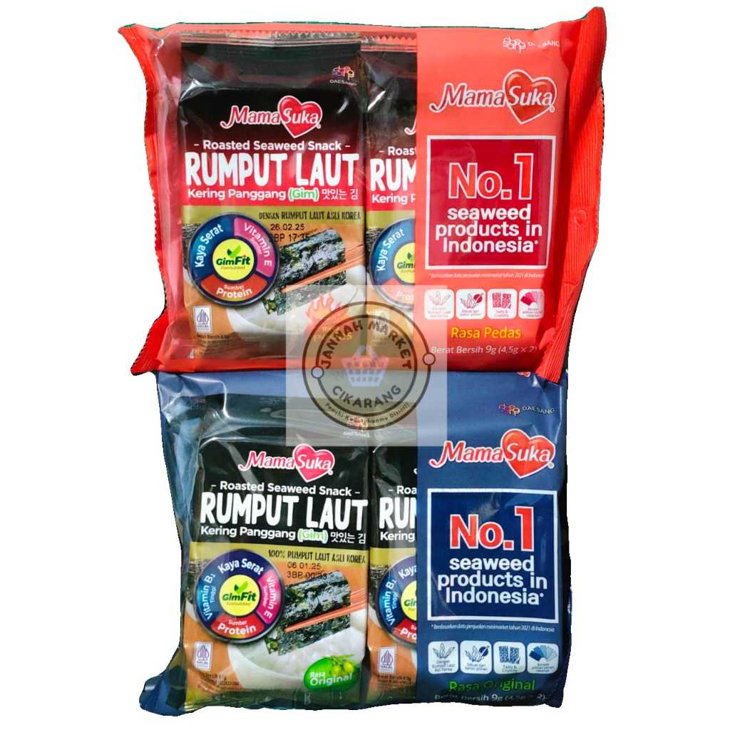 

Mamasuka Rumput Laut Kering Panggang (Gim) berbagai macam rasa isi 2 @4,5 gr