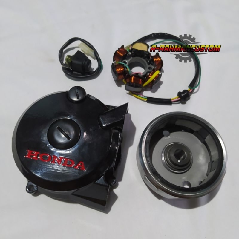 PENGAPIAN SET MAGNET SPUL FULSER GL PRO CDI UNTUK GL100 CB 100 MAGNET RUMAH MAGNET SPULL ASSY SET HO