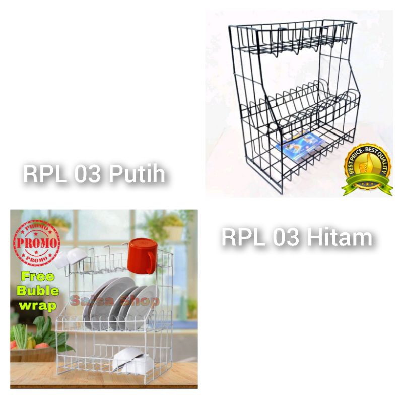 rak piring susun 03 Rpl 03 putih rak piring susun 03 murah rak piring anti karat free Double buble w