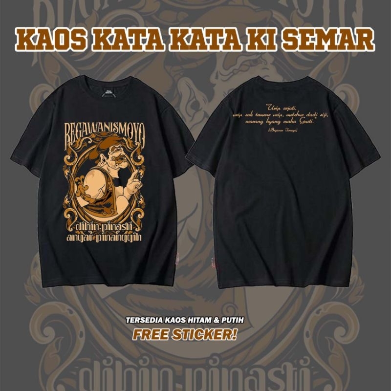 Kaos Ki Semar Kata Kata Begawan Ismoyo Jati Sablon Berkualitas Bahan Tebal Halus