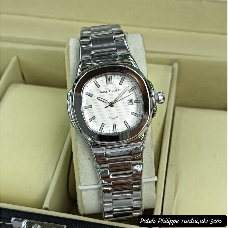( BISA COD ) Jam Tangan Wanita PATEK PHILIPPE Rantai Stainless Steel Tanggal Aktif Jam Tangan Fashio