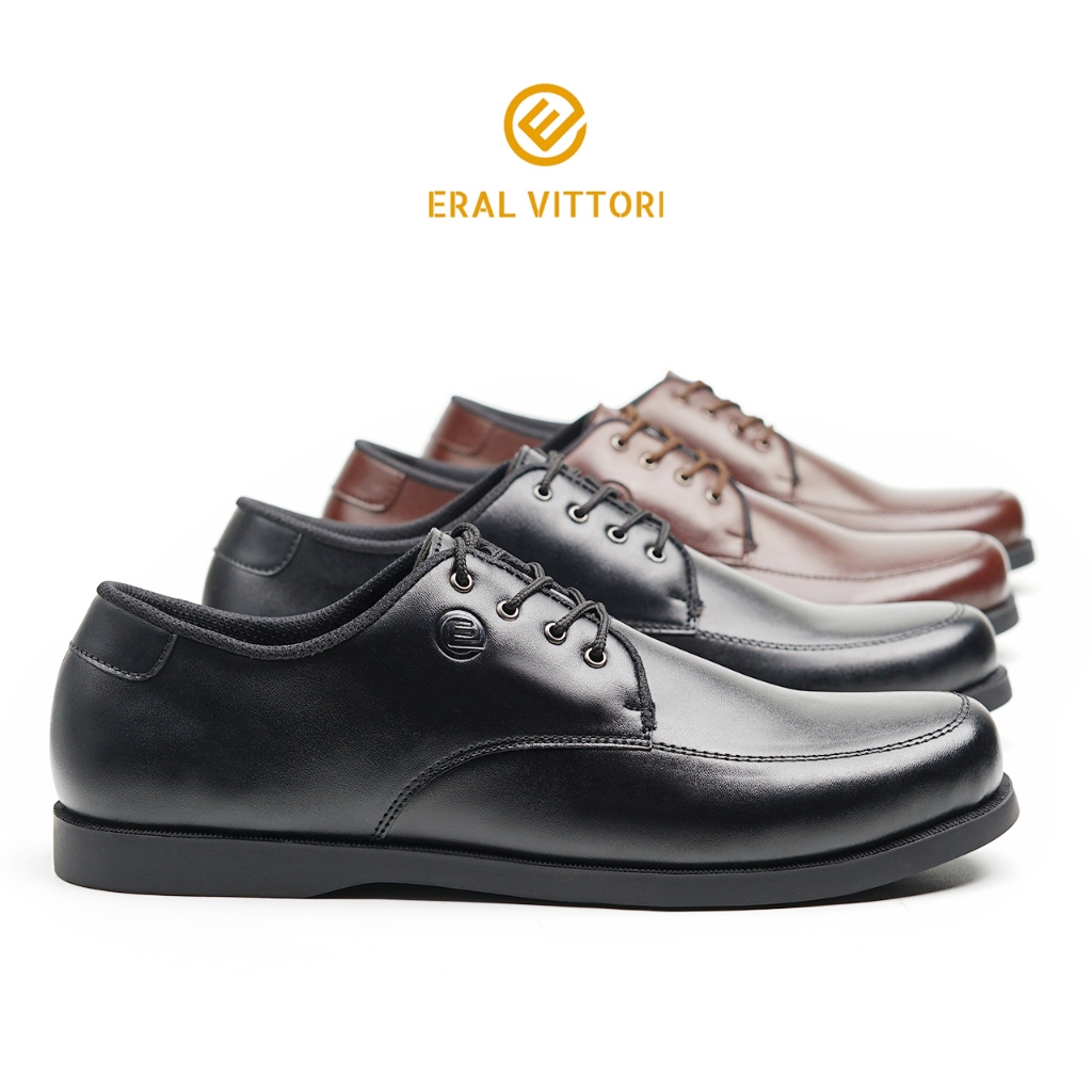 Eral Vittori - Gata 1013 Sepatu Formal Pria Casual Pantofel Kantor Kerja Kuliah Hitam Coklat