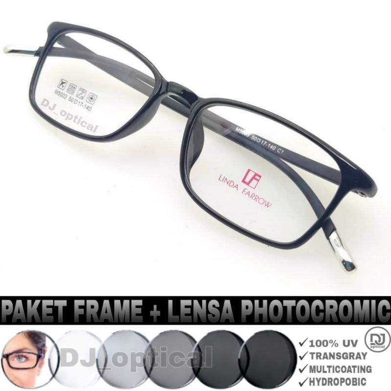 paket kacamata photocromic antiradiasi | kacamata lentur 5003 | bisa ganti lensa photocromic, bluecr