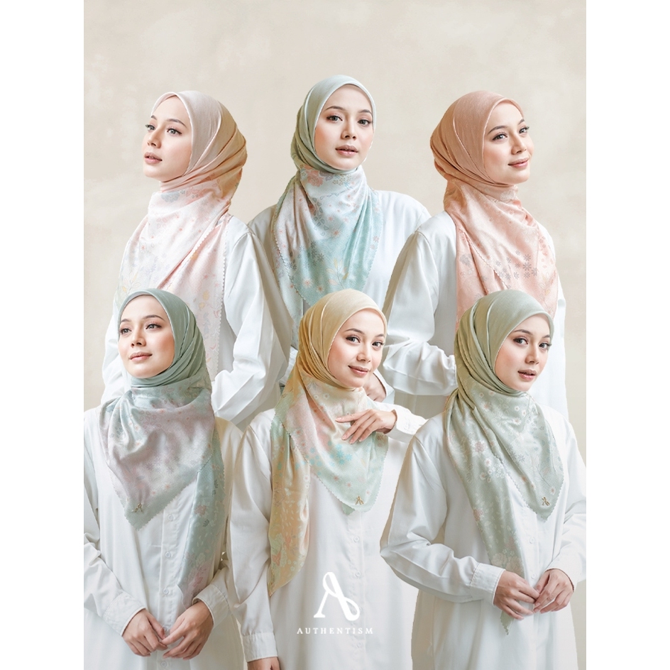 KERUDUNG MOTIF SEGI EMPAT ANDELI SERIES VOAL ULTRAFINE HIJAB MOTIF VOAL ULTRAFINE