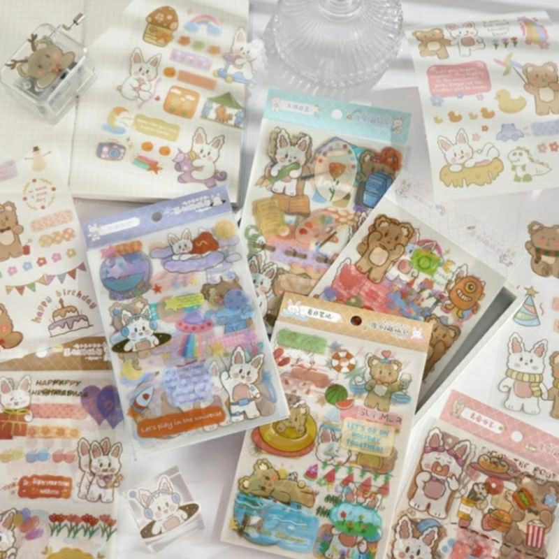 

THE BROWN BEAR AND RABBIT STIKER / PAKET STIKER LUCU