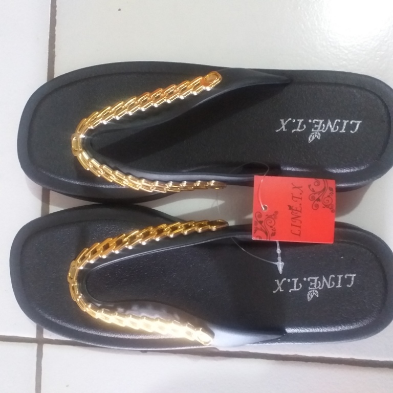 LINE.T.X YMJ 2303 Sandal Rantai Cewek ,Bahan Karet