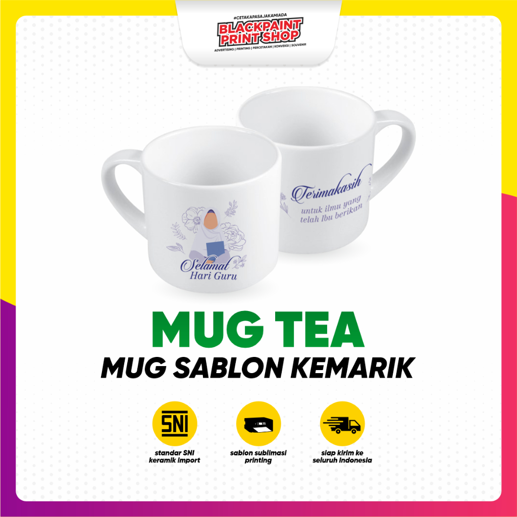 Mug Sablon / Mug Custom / Mug Souvenir / Gelas Sablon / Cangkir sablon /  Mug Tea ( Free Desain )