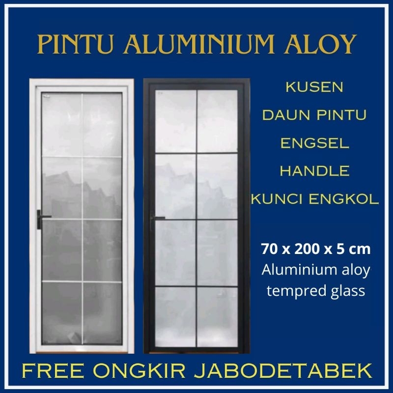 Pintu Aluminium Kamar Mandi Desain Minimalis Estetis 70 x 200