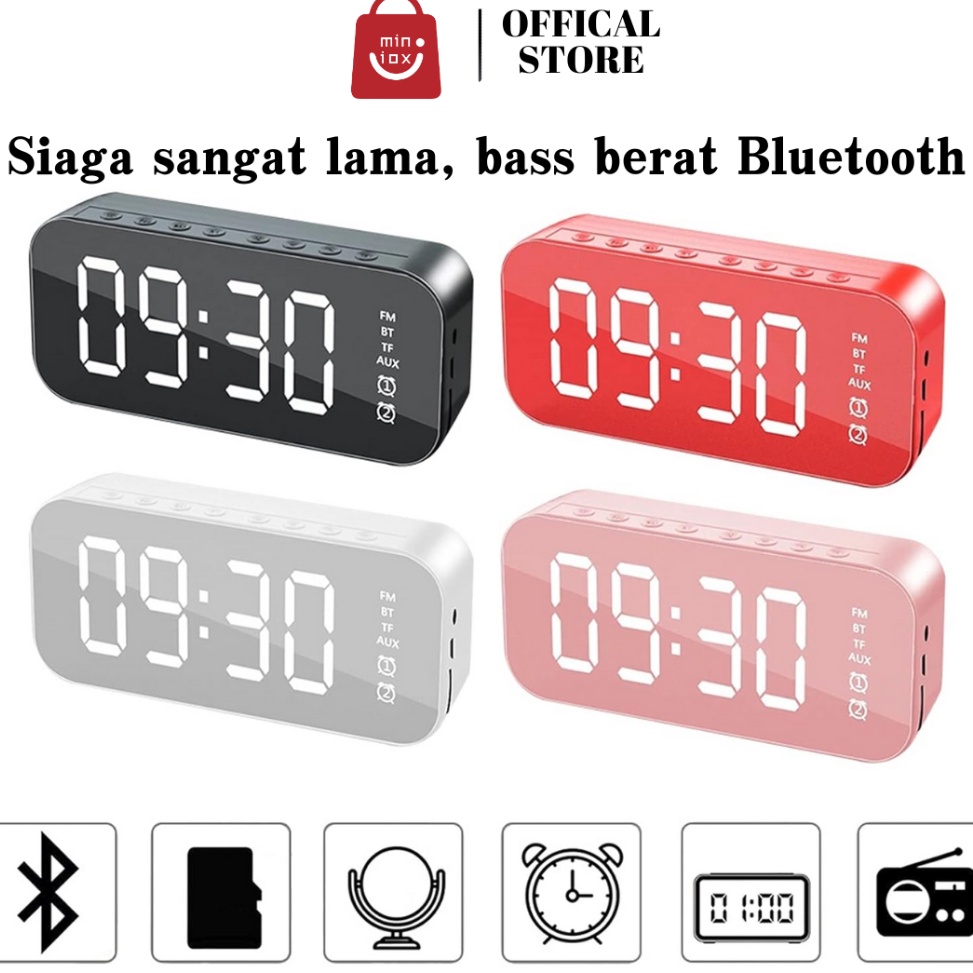 JVD Speaker Bluetooth 5 Jam Alarm LED Display Ultra Bass with FM Radio Dengan 2 Variasi Pilihan