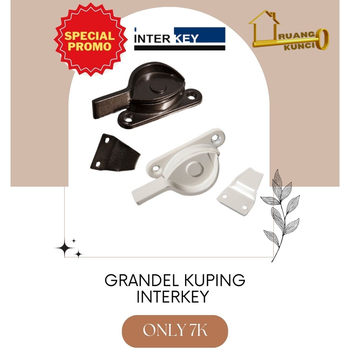 Kunci Jendela Sliding Aluminium Grendel Kuping INTERKEY CL310