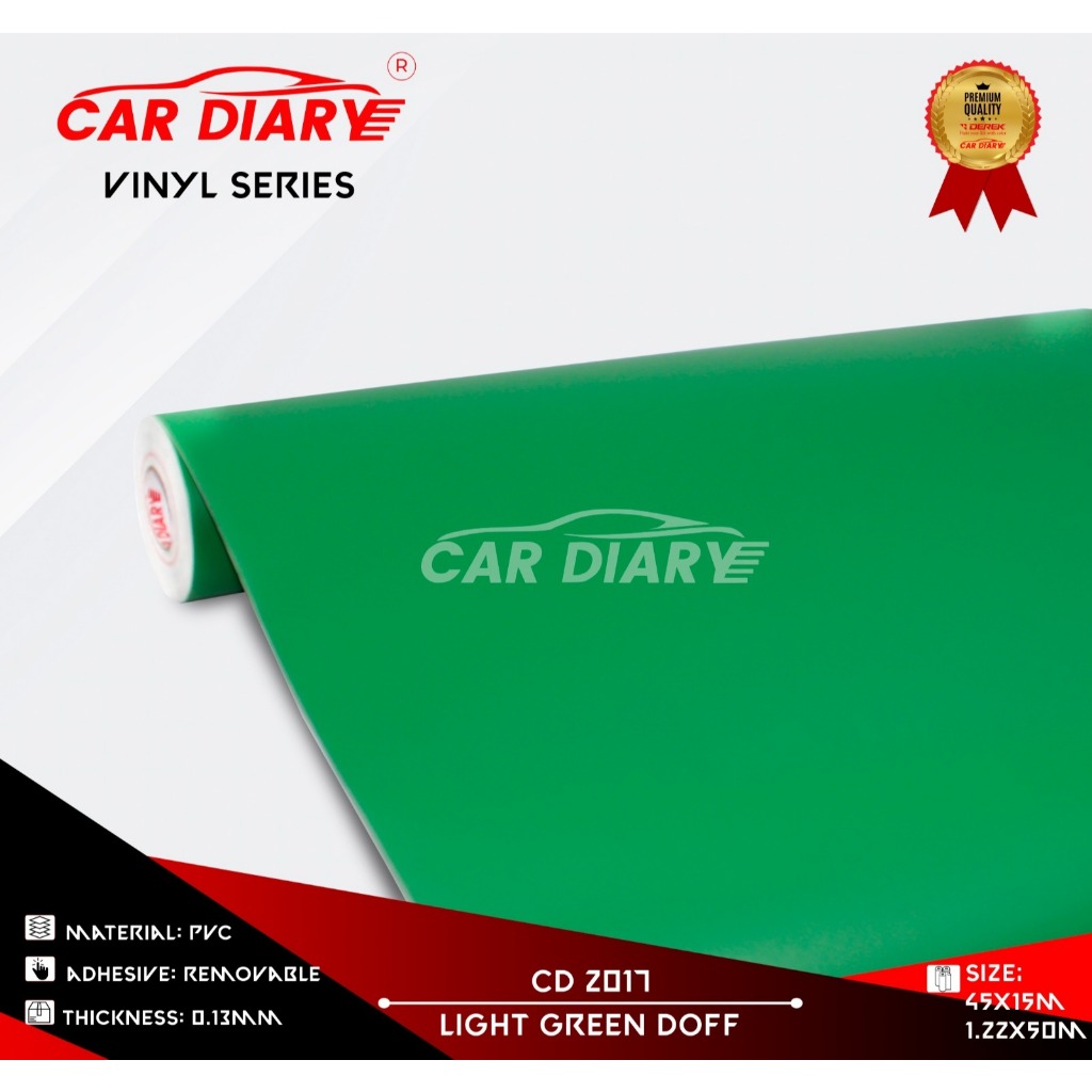 STIKER DEREK VINYL LIGHT GREEN DOFF / VINIL CAR DIARY / STICKER CUTTING MURAH UKURAN L 122 CM X P 50