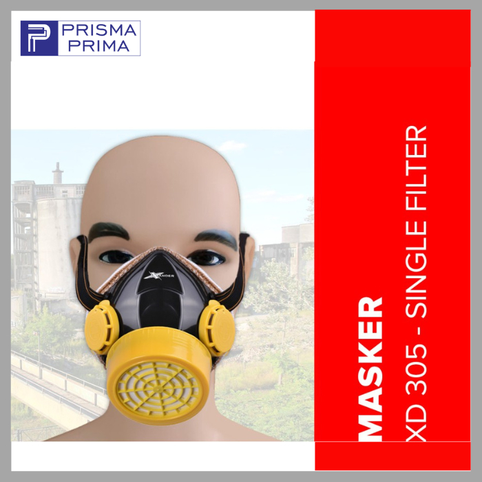 Masker Serbaguna Respirator Single Filter  Kerja Tukang Cat Spray Kayu Motor Anti Debu Polusi Dust M