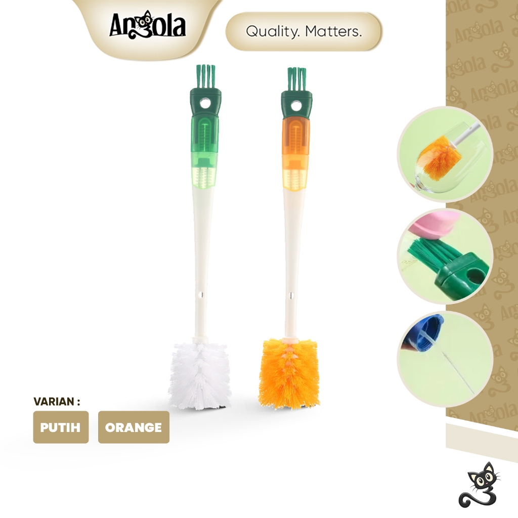 ANGOLA Sikat Botol/Gelas Serbaguna S23 Alat Pembersih Mug/Gelas/Bottle Brush Multifungsi 5IN1