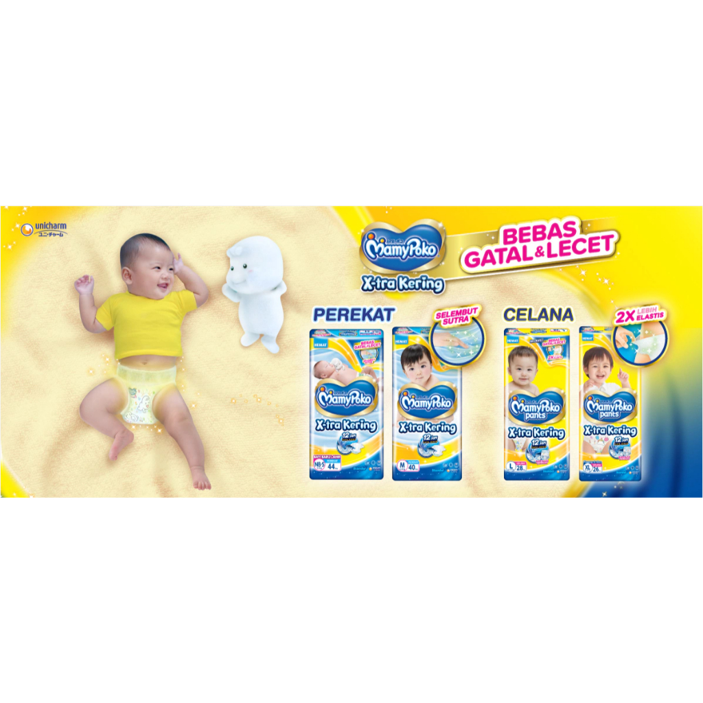 MamyPoko Pants X-tra Kering S38/S44/M32/L28/S56/M48/L42/XL26/XXL24 Termurah
